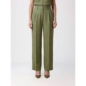 Blaze Milano Women High-Waisted Wide-Leg Cropped Linen Trousers Blaze Milano